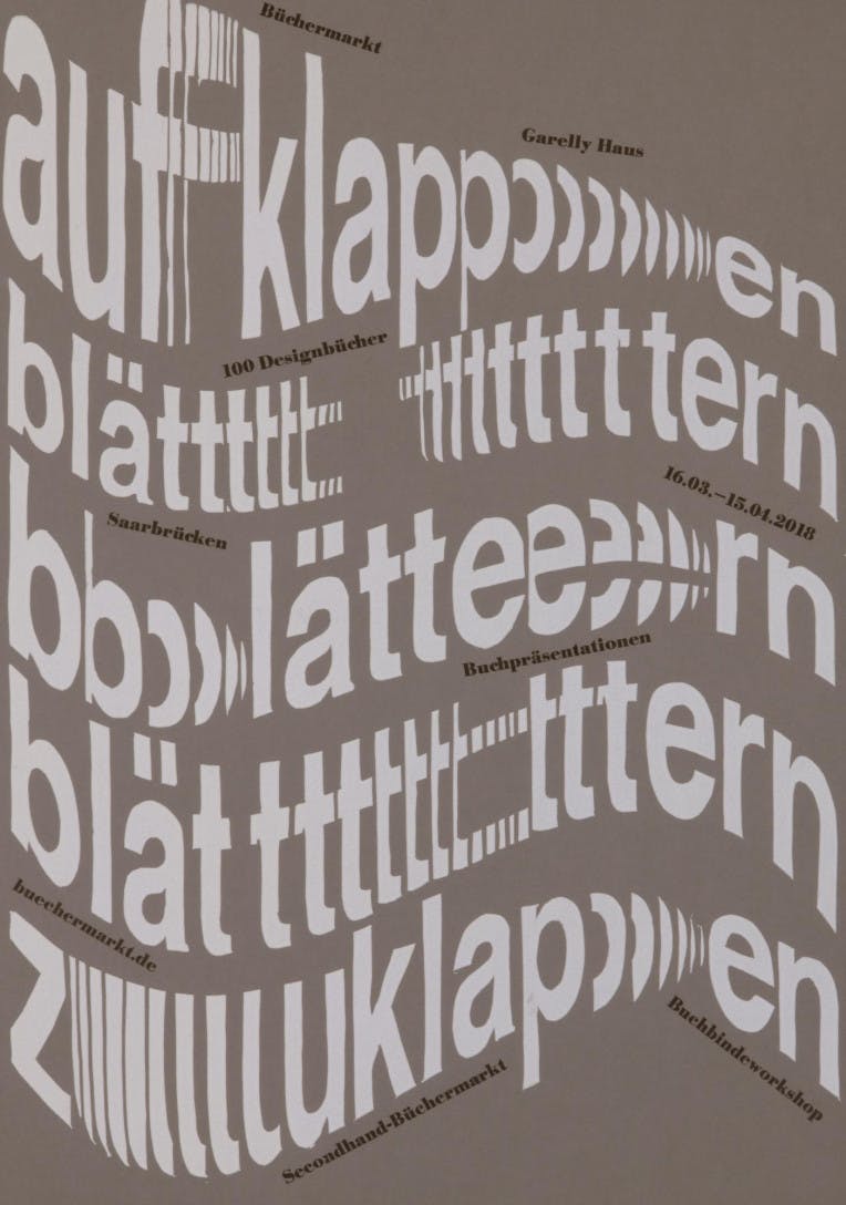 Poster by Fabienne Lentes from Saarbrücken, Germany<br />Hand-cut linoleum and hand-set metal type, HBKSaar 2018