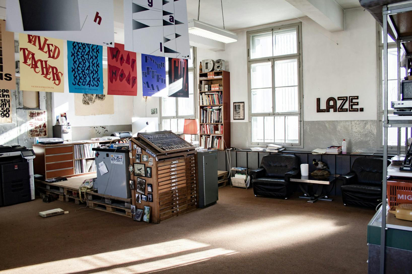 Studio Näfels, Switzerland: back room with Dafi’s office space