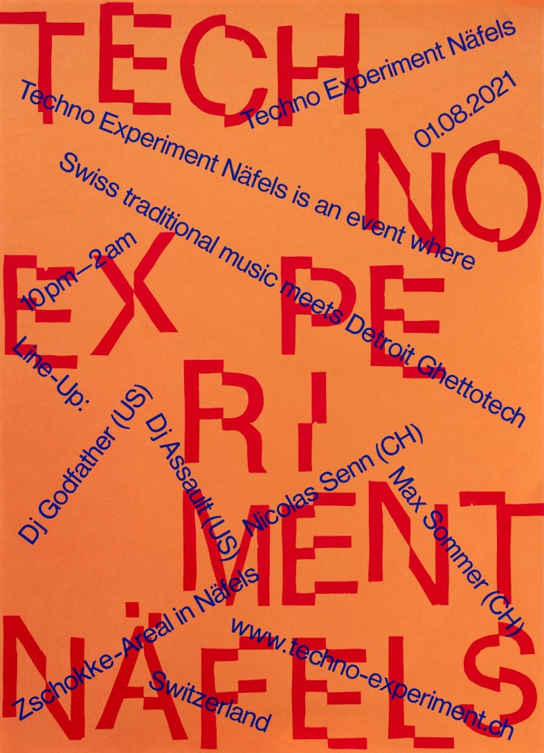 Poster by Niclas Funk from Zürich, Switzerland<br />Hand-cut linoleum and cast Ludlow hot metal slugs, TPP 2020